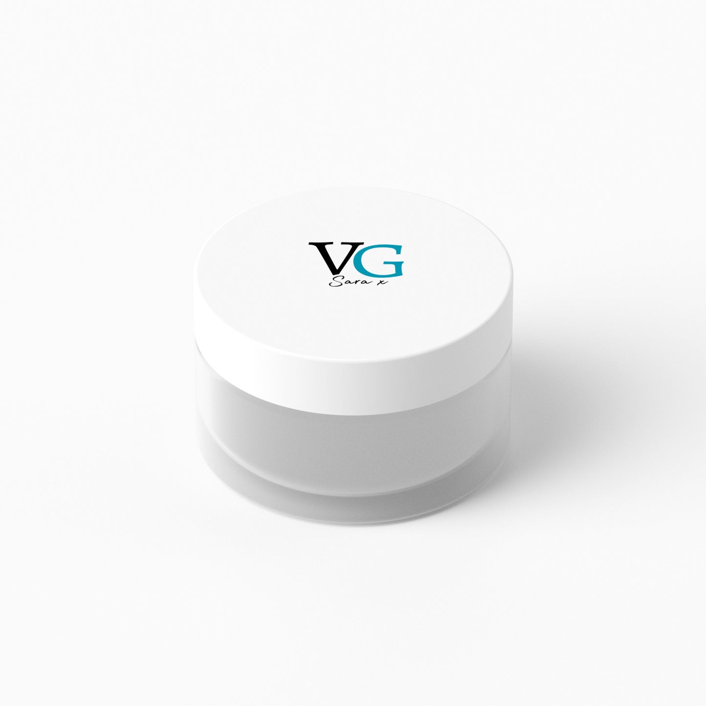 White vegan lip scrub container with branding