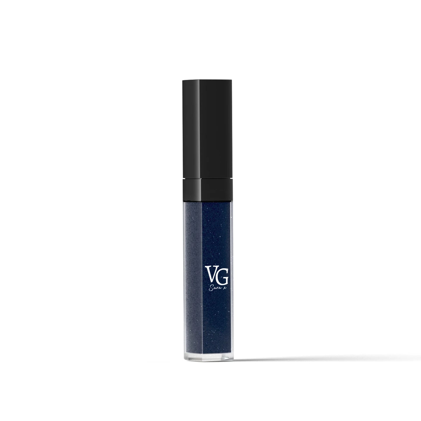 Dark blue vegan lip gloss with cruelty-free formula