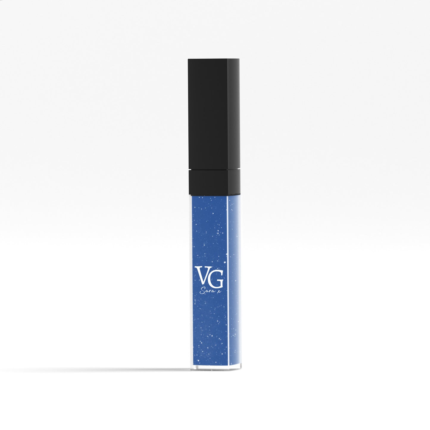 Soft colored blue vegan liquid lipstick by VG for long-lasting color