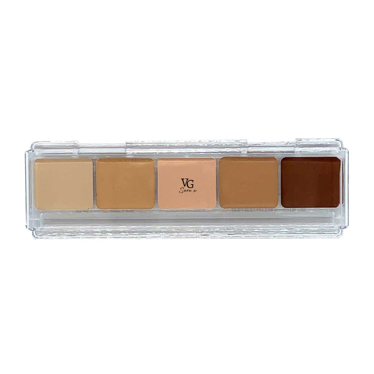 Beige to light brown vegan concealer hues in the V-face palette