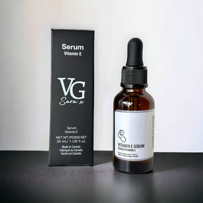 botthe of viamin e serum besides its packing with logo