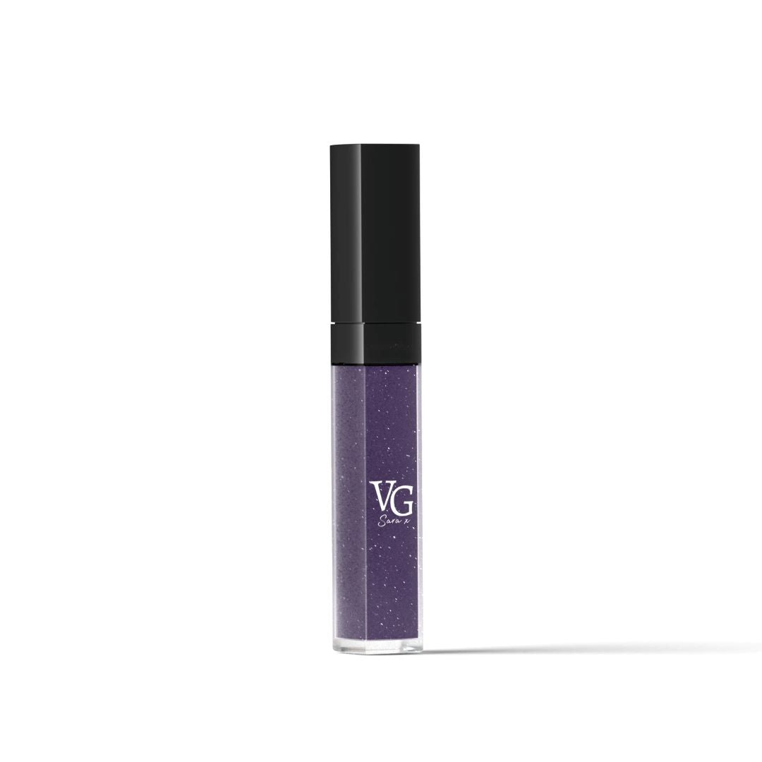 Purple vegan lipstick on an ethical white backdrop