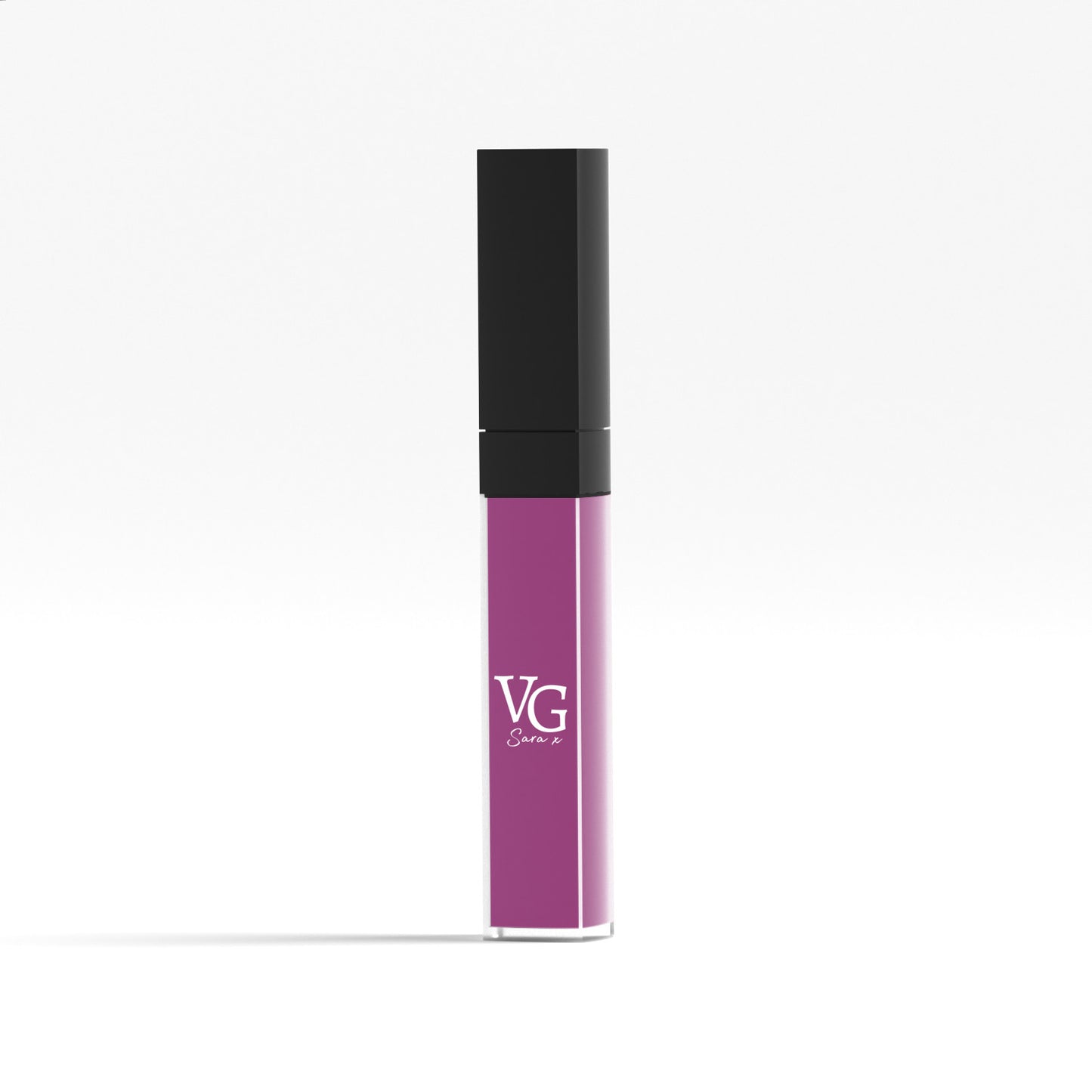 Vegan branded purple liquid lipstick tube