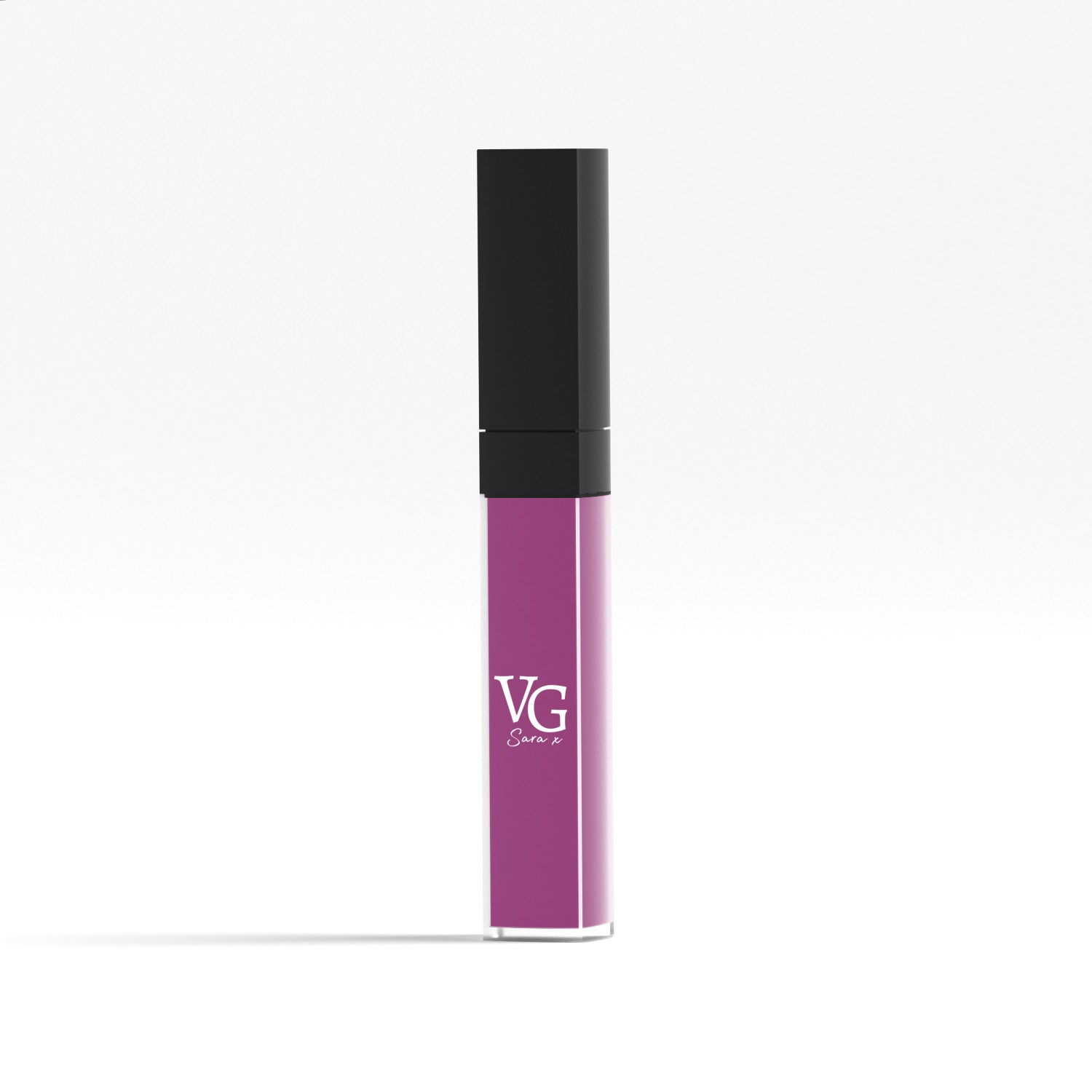 Vegan branded purple liquid lipstick tube