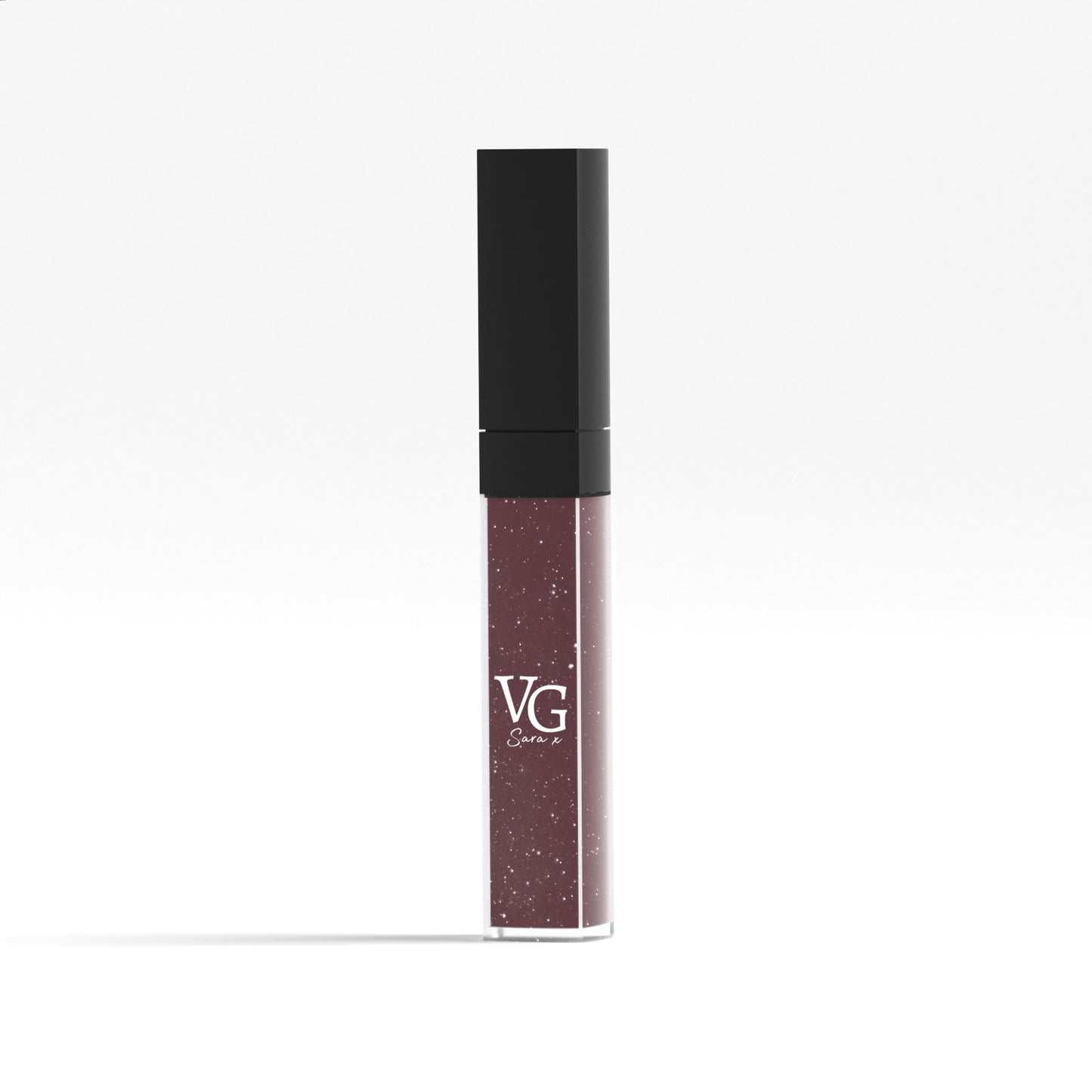 Dark purple vegan lip gloss product shot