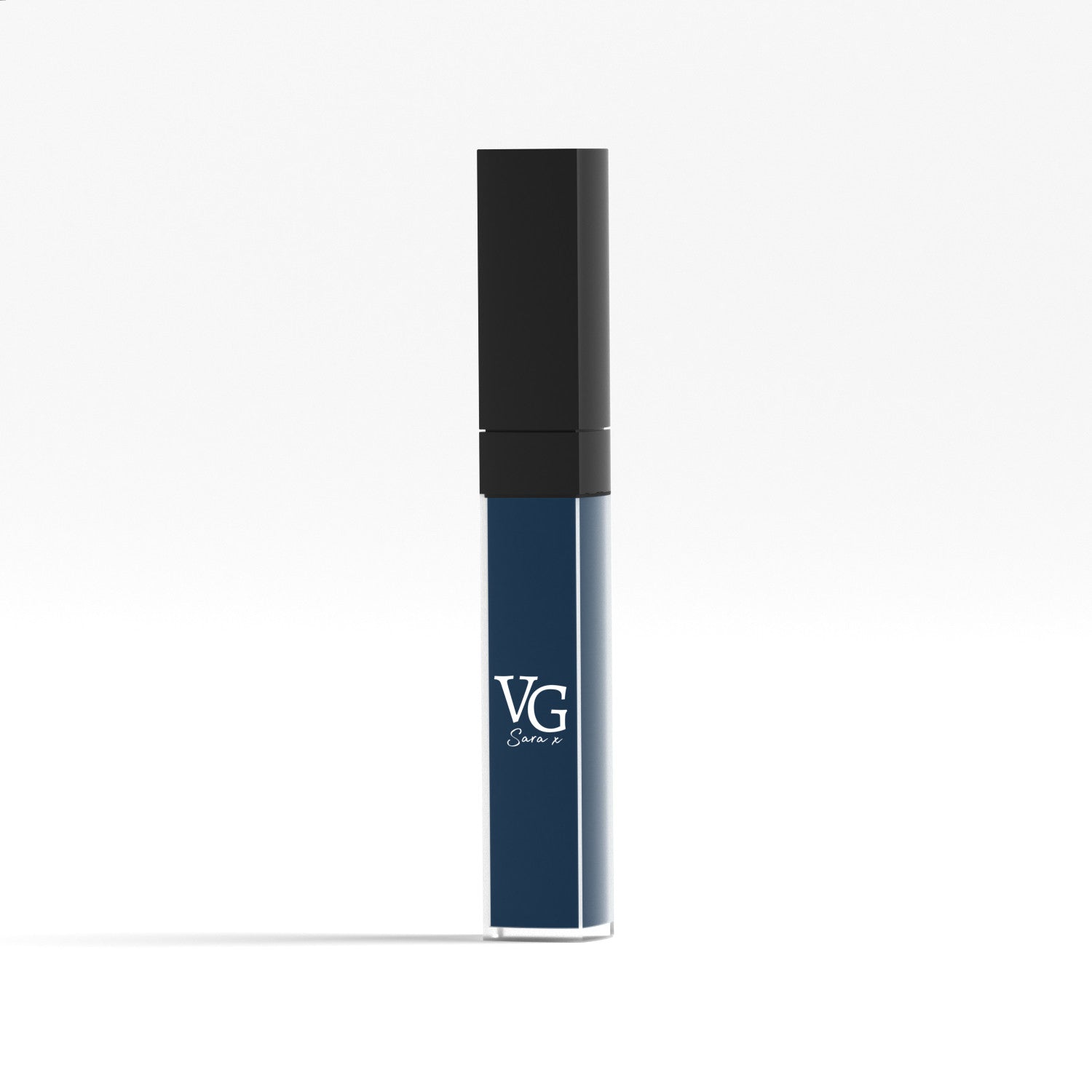 VG vegan liquid lipstick in a bold blue color