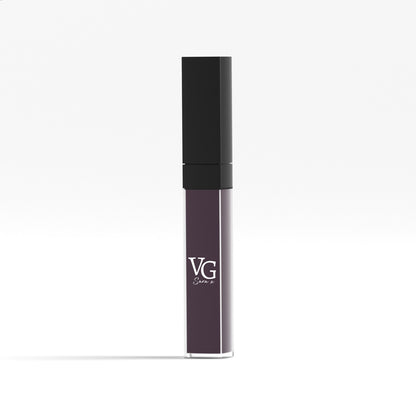Vegan purple liquid lipstick isolated on a white backdrop