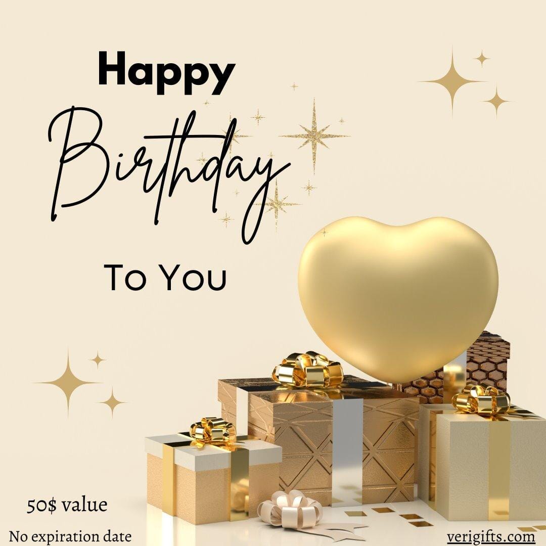 'Happy Birthday to You' themed Verigifts Gift Card