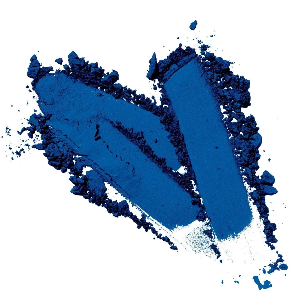 A blue heart-shaped cruelty-free matte eyeshadow on a white canvas