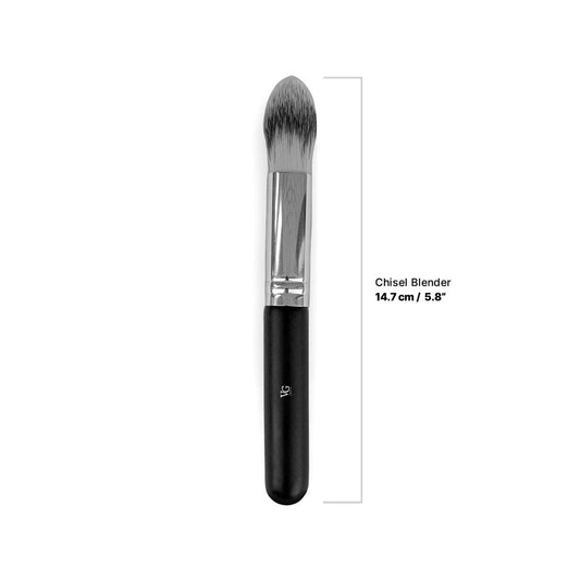 chisel blender brush made with vegan fibers including its  dimensions