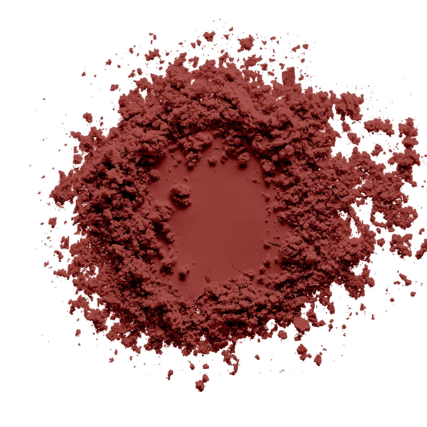 a swatch of cinnamon toast tone of a vegan high quality pigmented talc free blush on a white canvas