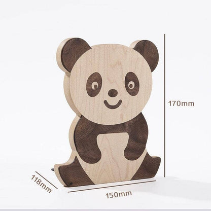 Creative book stand crafted to resemble a panda bear from wood