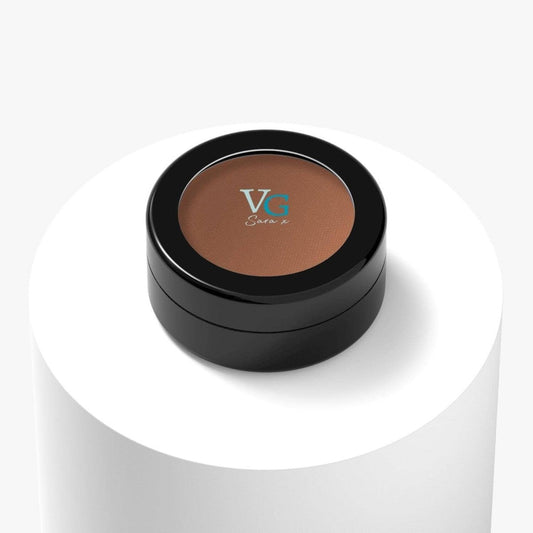 VG Cosmetics vegan brow powder in eco-friendly round packaging