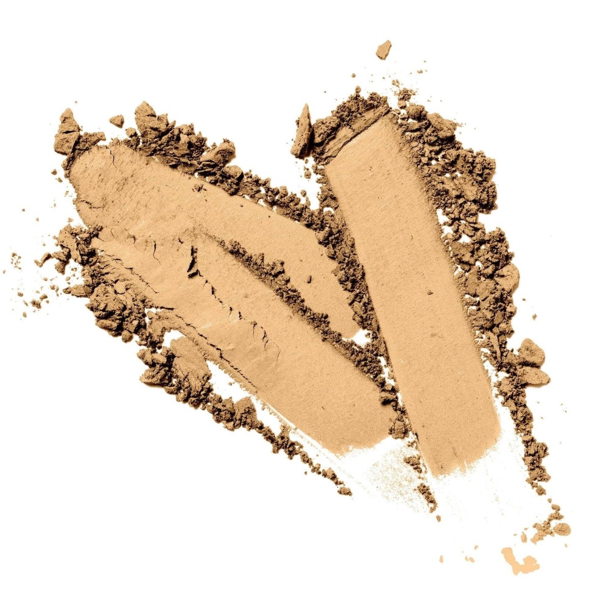 Heart-shaped vegan powder  of  skin matte color displayed on a white surface
