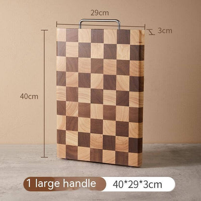 especifique dimensions of a large handle acacia wood chopping board