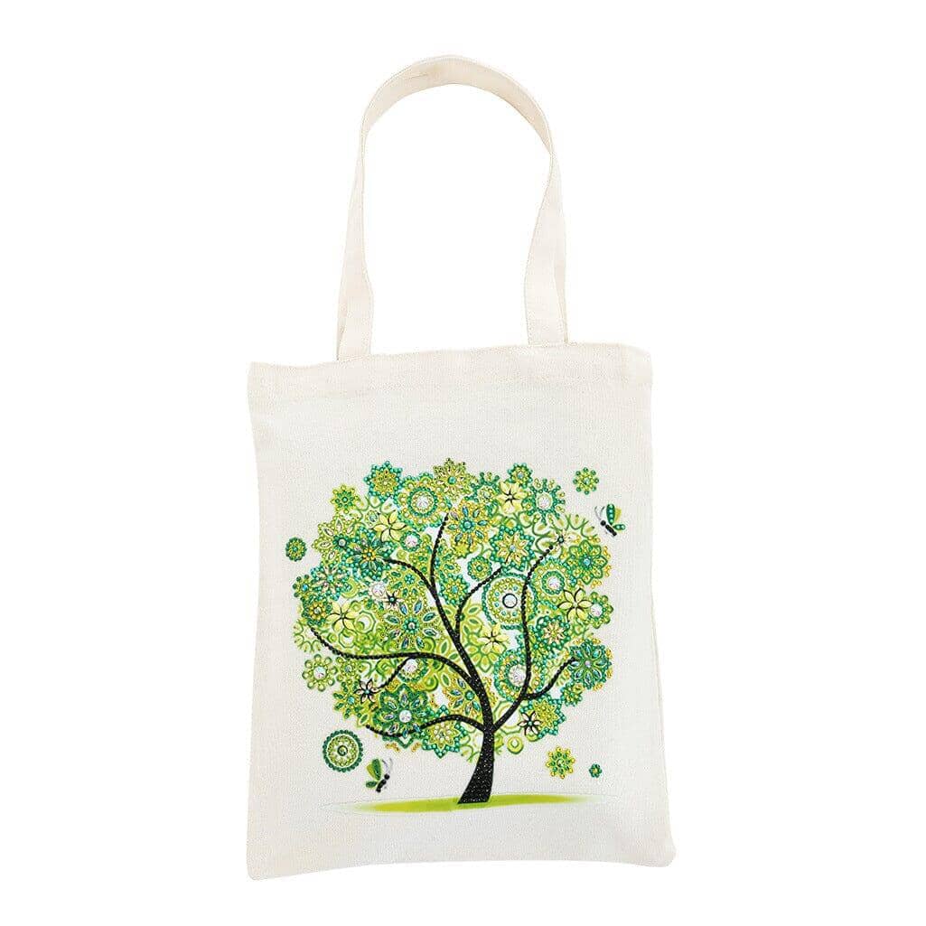 Tote bag featuring a simplistic tree design for diamond art enthusiasts
