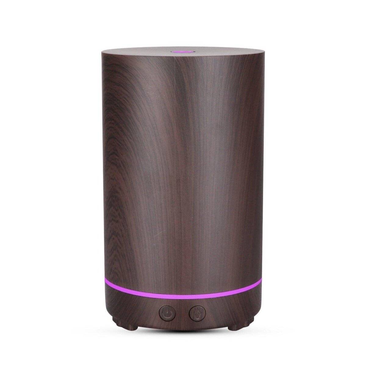 A darck chocolate eco-friendly-wood humidifier on a white surface