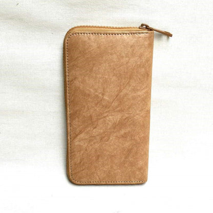 A Dupon paper cork wallet back side showing finishing quality