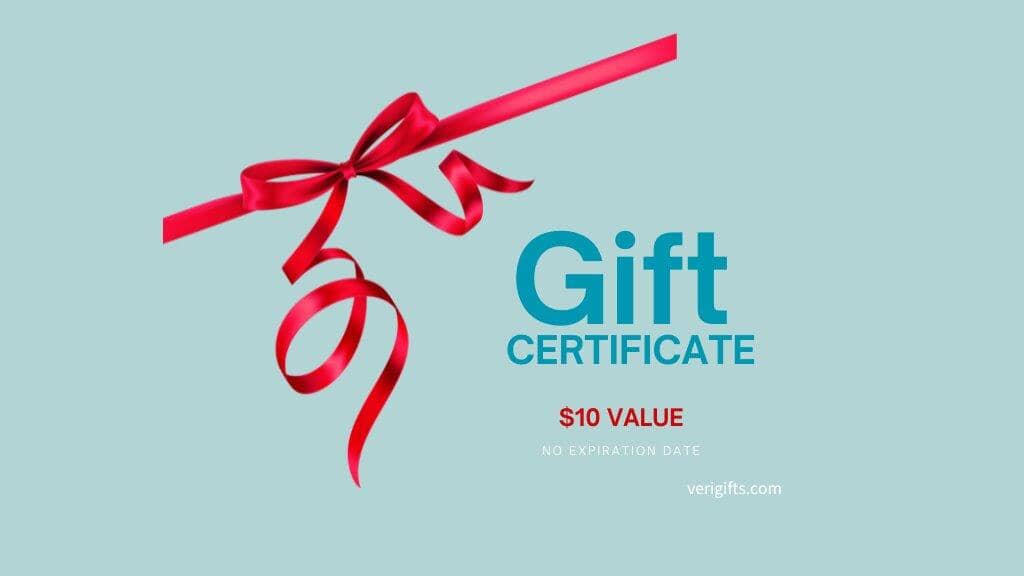 A gift certificate  of 10 $ values from Verigifts