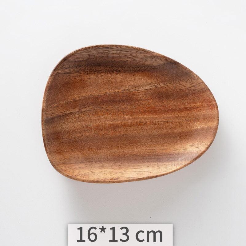An acacia wood serving oval tray of 16 cm for 13 cm