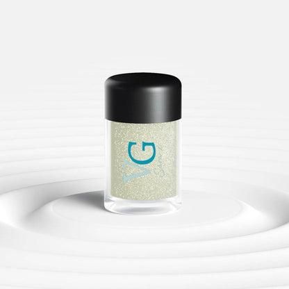 Sparkling Cruelty-Free Mineral Stardust Glitter in a transparent bottle on a white surface