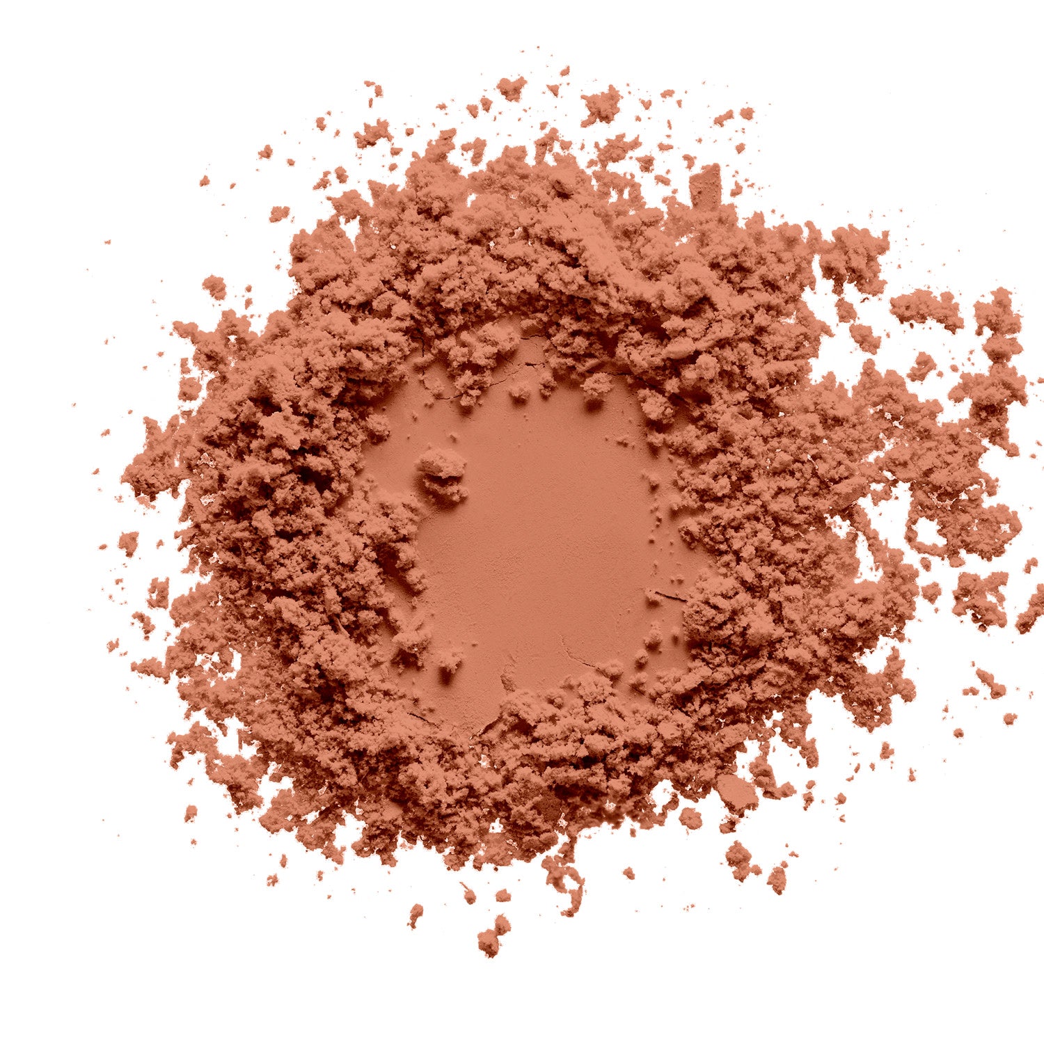 a swatch of passion peach tone of a vegan high quality pigmented talc free blush on a white canvas