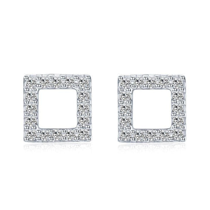 Elegant pair of silver earrings on a white canvas