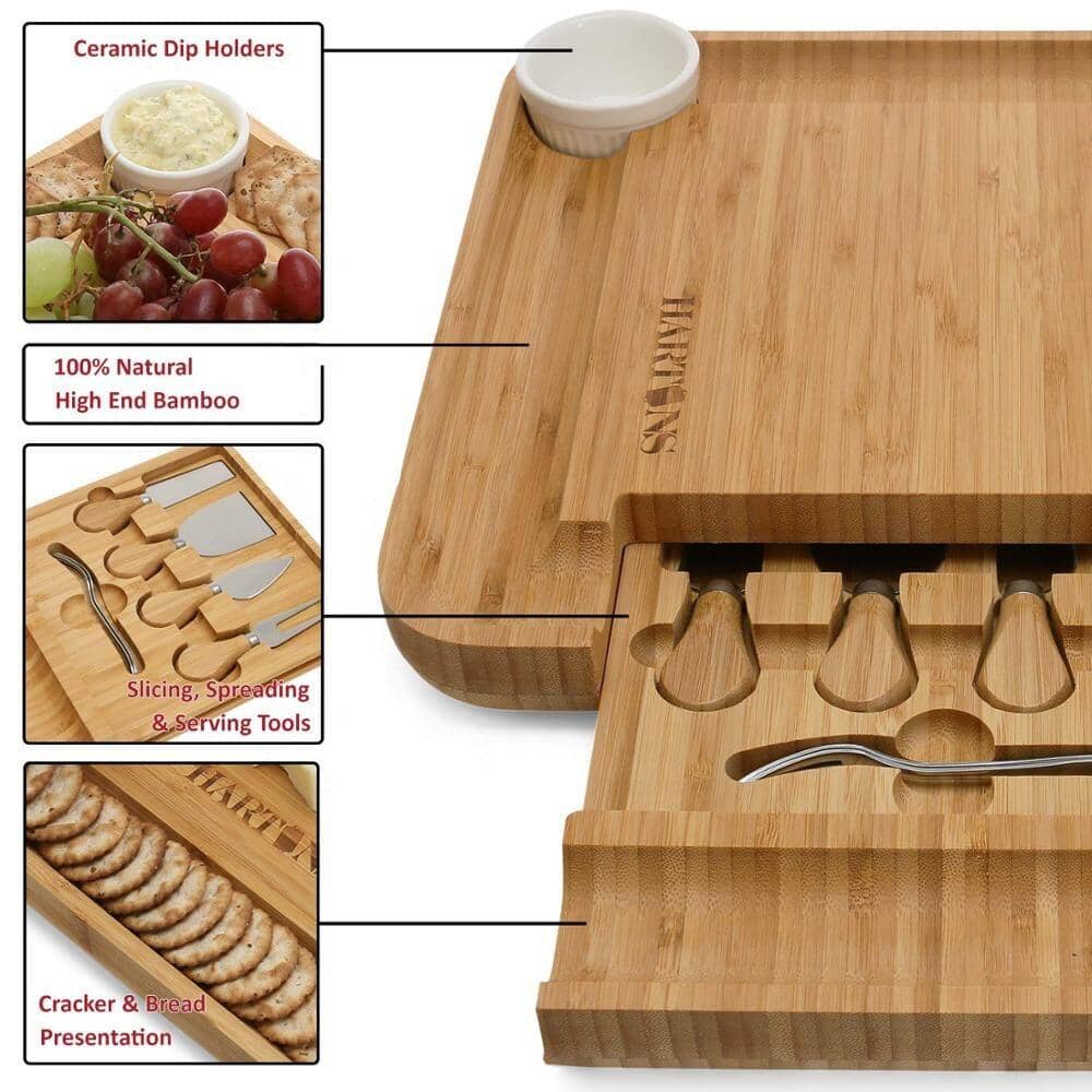 detailed specifications and photos of a chopping board made of bamboo