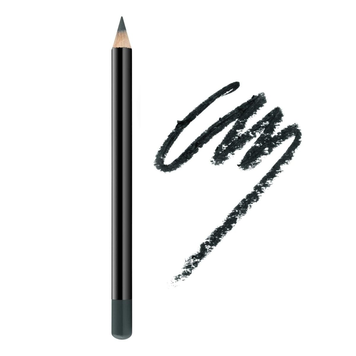 a cruelty-free black eye liner pencil beside black lines
