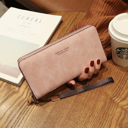 perfect gift for women vegan leather hand-wallet pink color