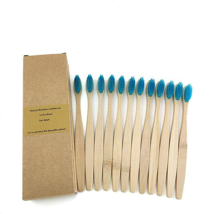 12 Natural Bamboo eco toothbrushes