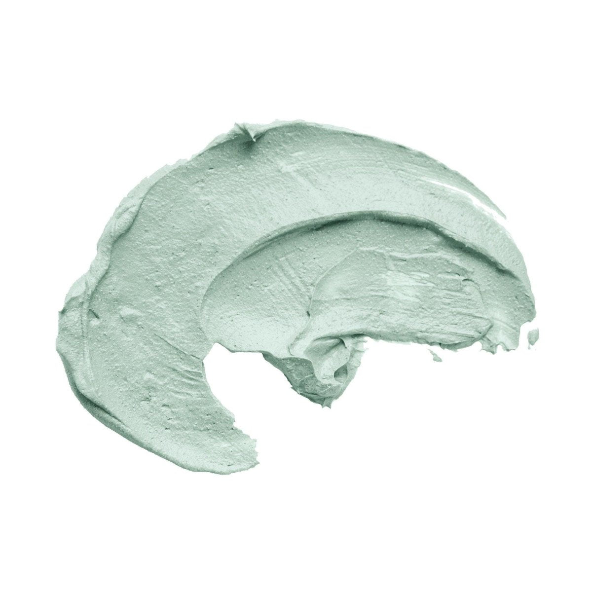 Green Clay Green swatch of Facial Mask for Dry Skin Isolated on White