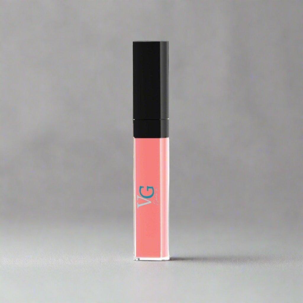 pink liquid lipstick container with logo with a black top