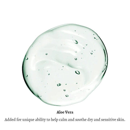Detail of the clay mask's consistency with air bubbles indicating natural ingredient aloe vera