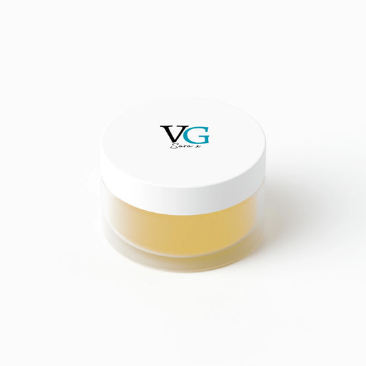Vegan lip scrub jar on a white background