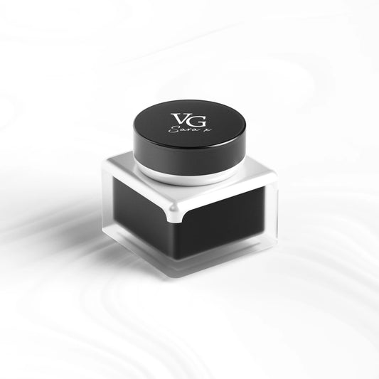 Chic Black and white container of men's eye cream with antioxidant ingredients