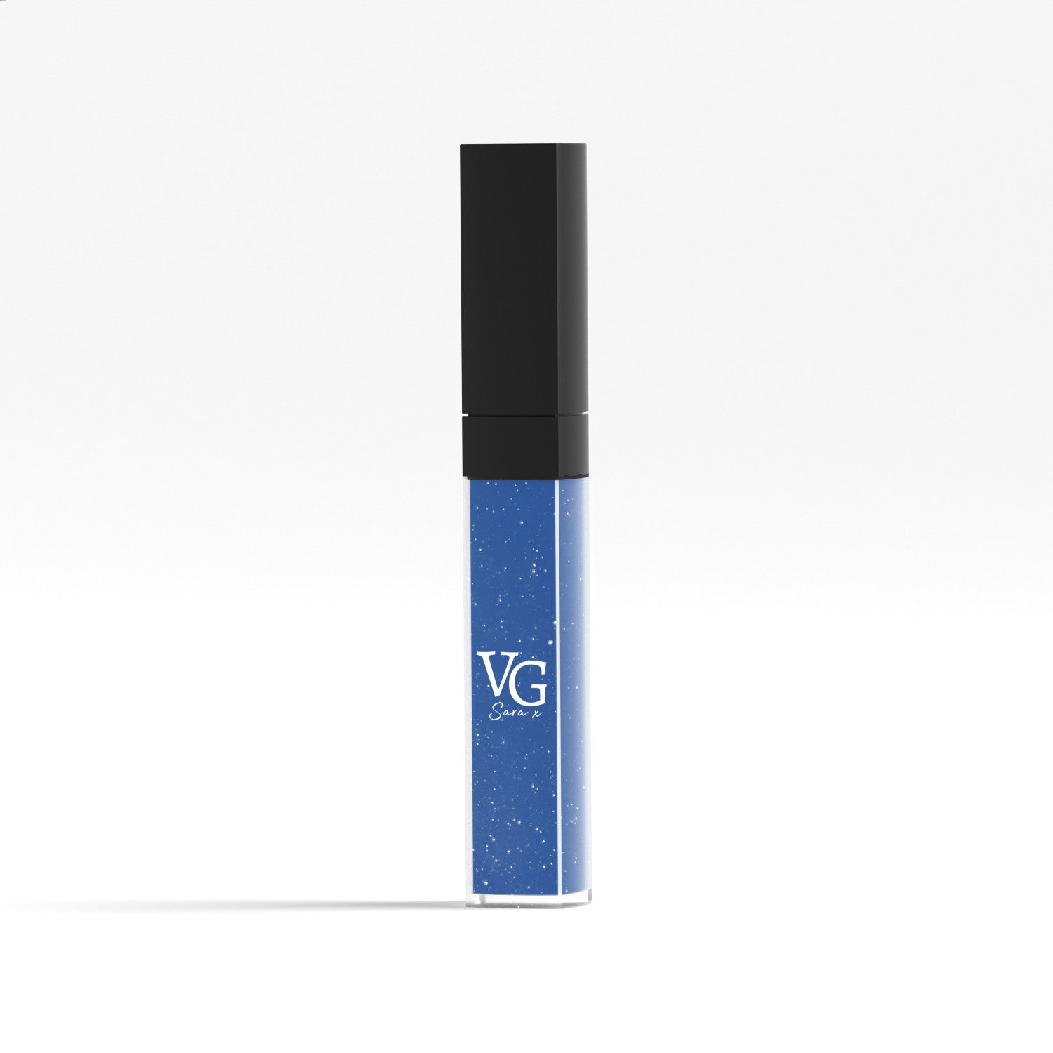 Soft colored blue vegan liquid lipstick by VG for long-lasting color