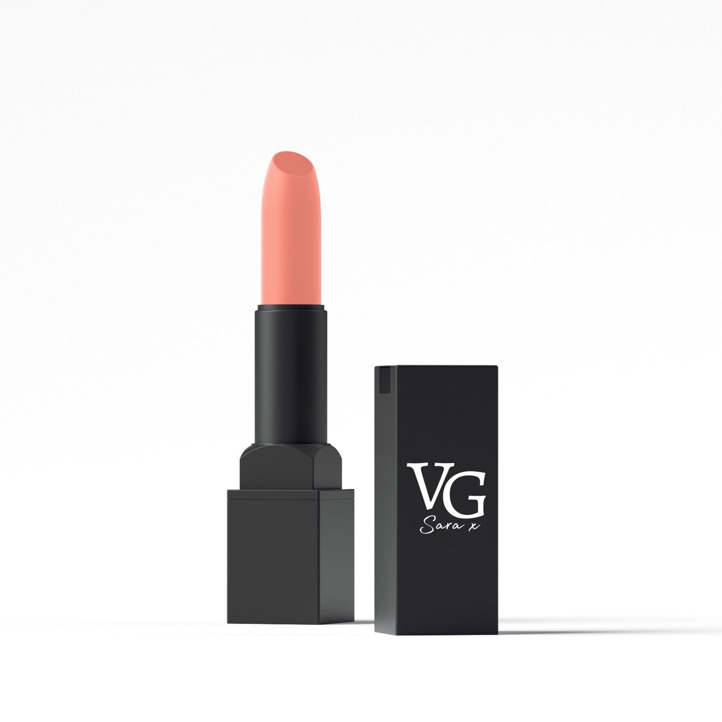Detailed view of VG Cosmetics last lasting lipstick with brand imprint