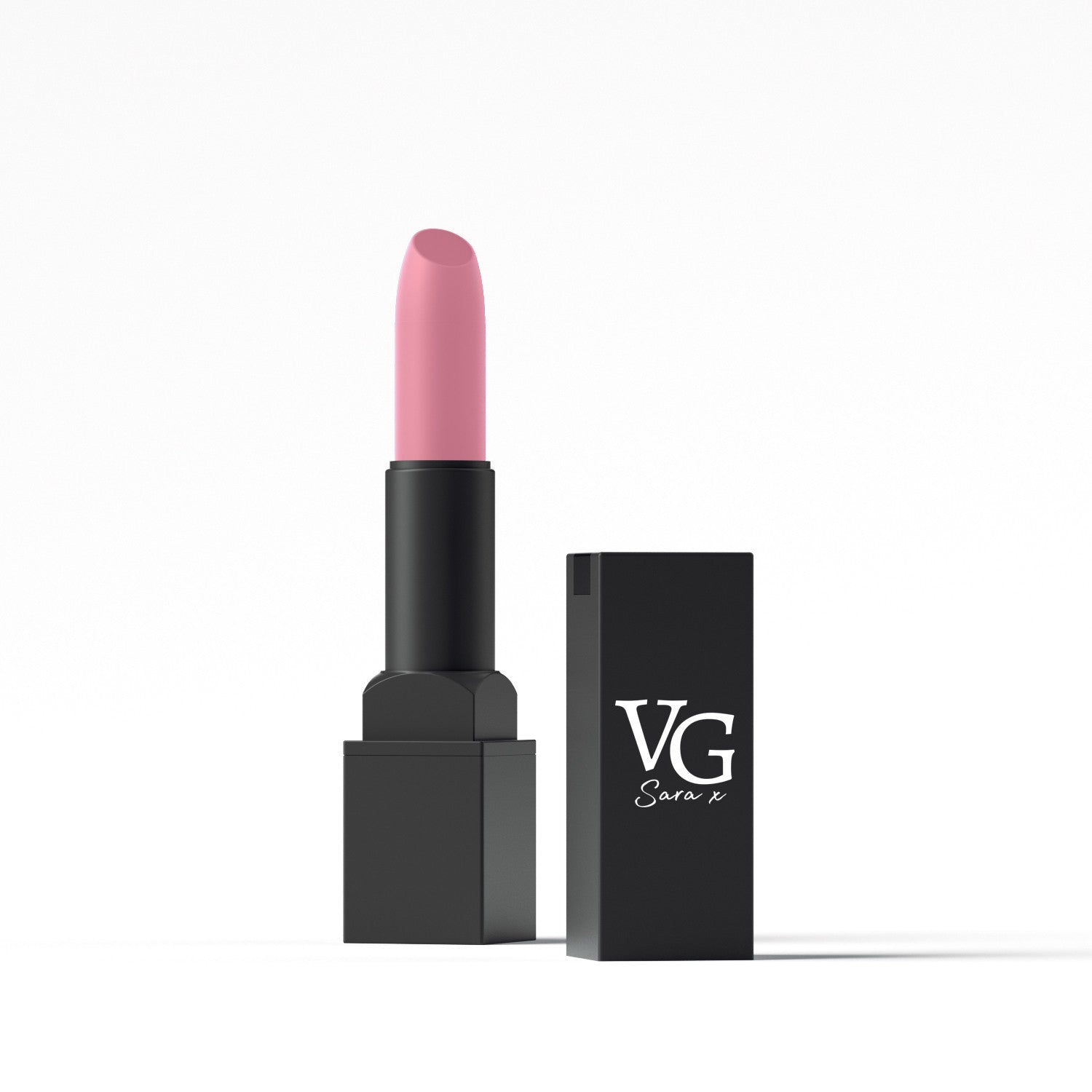 VG Cosmetics captivating shade lipstick presented with its elegant black box