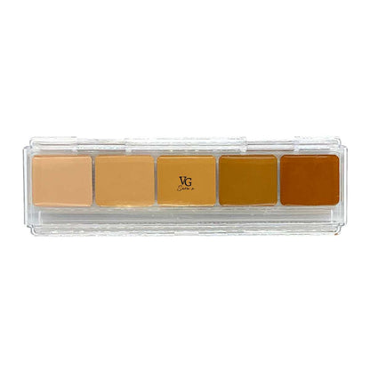 Clear-cased V-face concealer palette for long-lasting wear