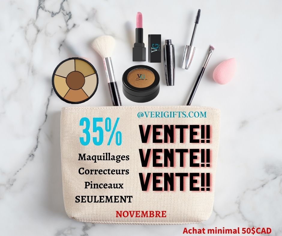 an advertising of sales at 355 in makeup in French language