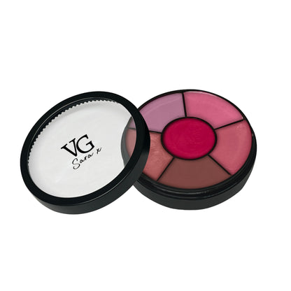 a  vegan natural lip gloss wheel with tap cover and logo