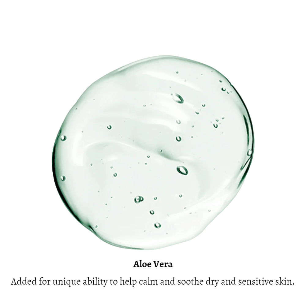 Texture detail of the exfoliating clay mask with aloe vera particles