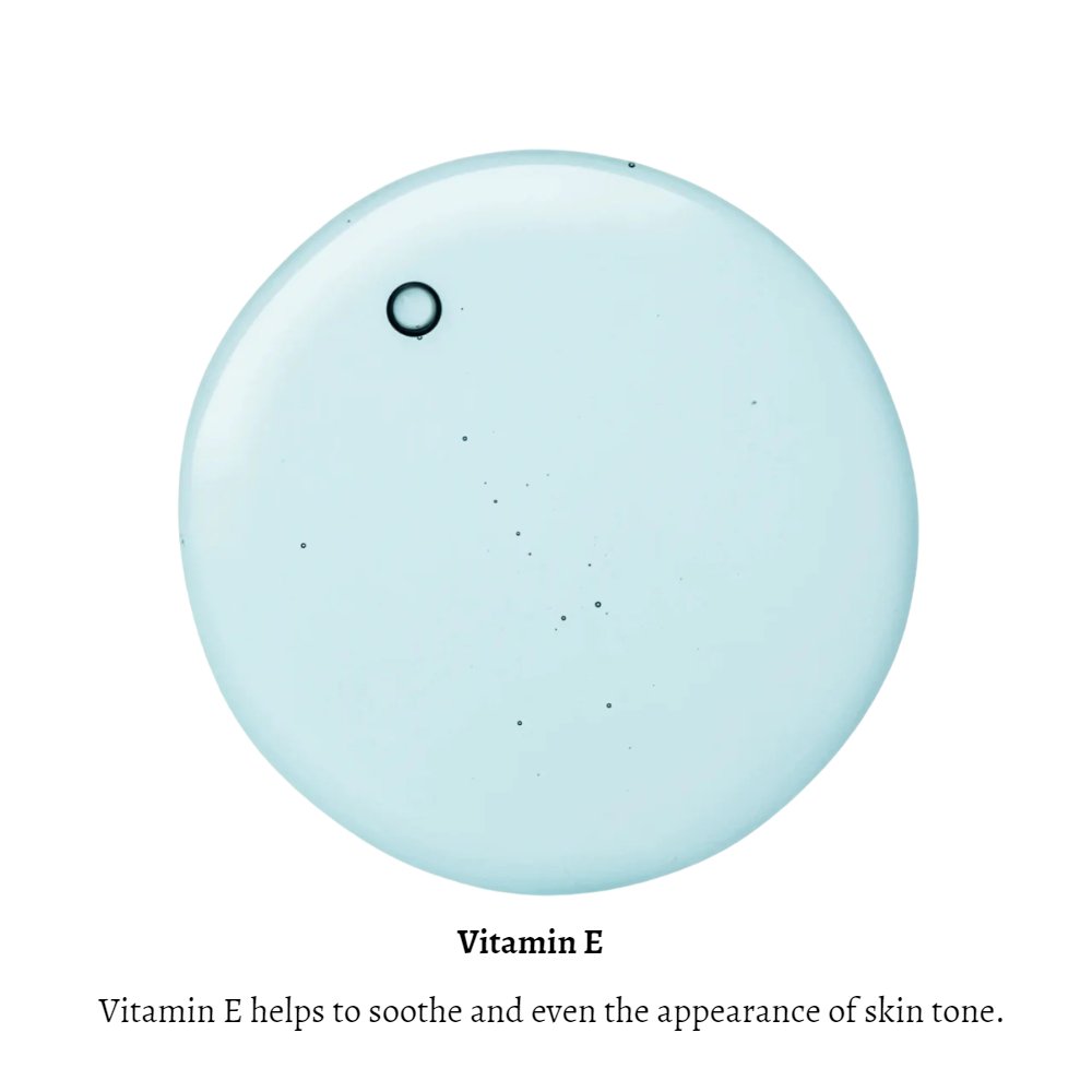 Round drop of vitamin E in a white canva