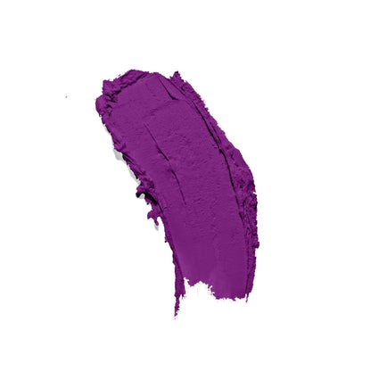 Sustainable matte violette lipstick showcased on a white background
