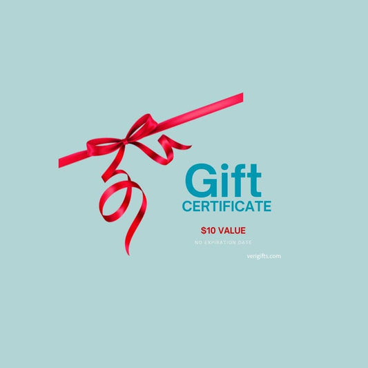 A gift certificate  of 10 $ value with no expiration date