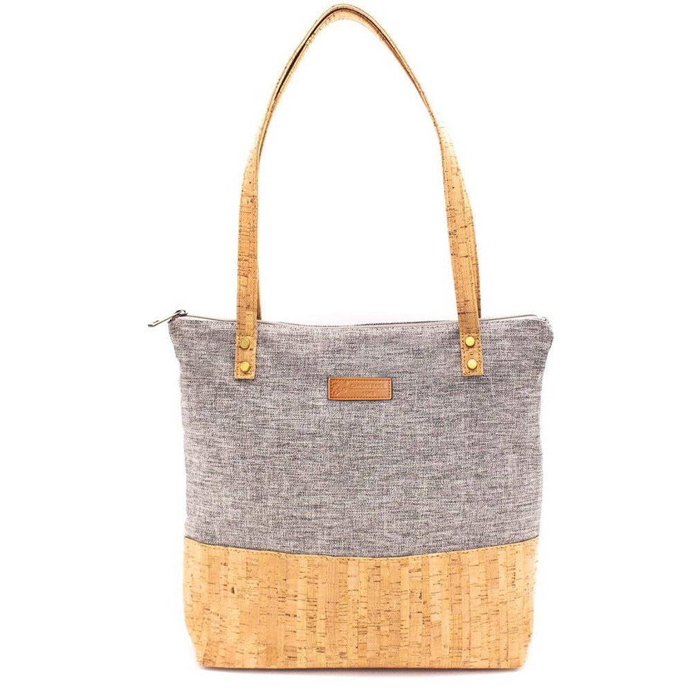eco-friendly handmade grey women's handbag made form sustainable cork