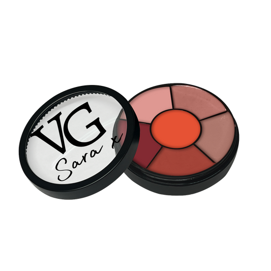 round wheel of orange type color lip gloss VG Sara x