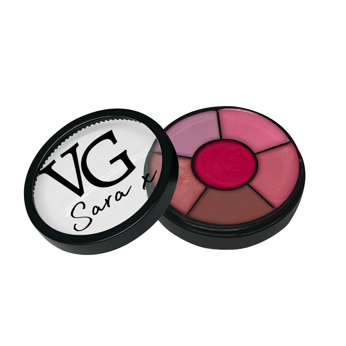 Pink variety color wheel of  lip gloss VG Sara x