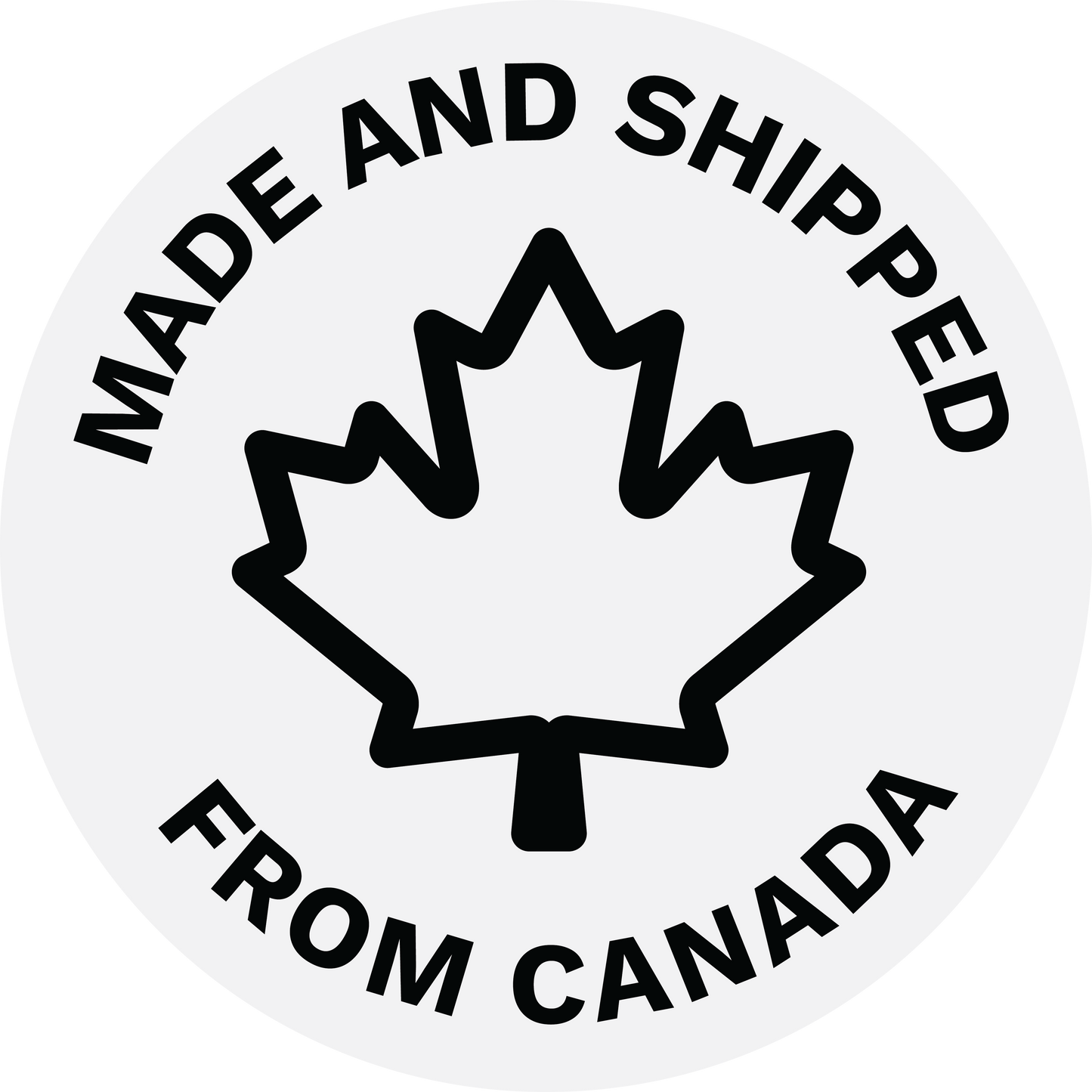 black ang white badge made and shipped  from Canada